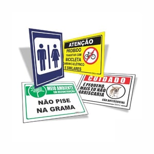 PLACA EM PS 1MM COM ADESIVO IMPRESSO