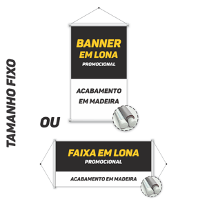 BANNER OU FAIXA EM LONA FOSCA PROMOCIONAL - TAMANHO FIXO FOSCA TAMANHO FIXO CORES 4x0   