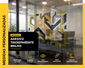 ADESIVO TRANSPARENTE BRILHO   CORES 4x0   
