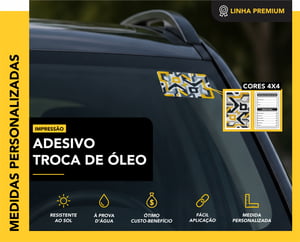 ADESIVO TROCA DE ÓLEO EM VINIL   CORES 4x4   