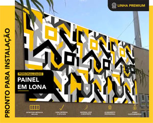 PAINEL EM LONA COM ESTRUTURA METÁLICA  MEDIDA PERSONALIZADA CORES 4x0   
