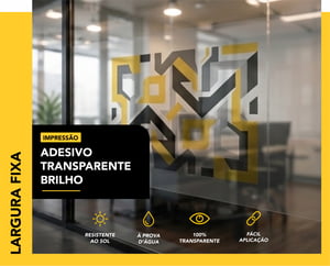 BOCA FIXA - ADESIVO TRANSPARENTE BRILHO  LARGURA FIXA - Mínimo de compra: 1m² CORES 4x0   