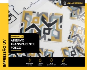 IMPRESSÃO UV - ADESIVO TRANSPARENTE FOSCO  LARGURA FIXA CORES 4x0   