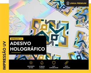 IMPRESSÃO UV - ADESIVO HOLOGRÁFICO  LARGURA FIXA CORES 4x0   