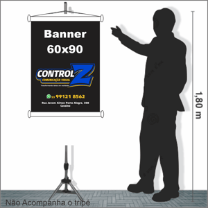 Banner 60x90 Lona 440g 60x90 4x0 Brilho Madeira e cordinha 
