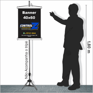 Banner 40x60 Lona 440g 40x60 4x0 Brilho Madeira e cordinha 