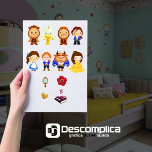 Kit Adesivo De Parede Decorativo Infantil A bela e a Fera