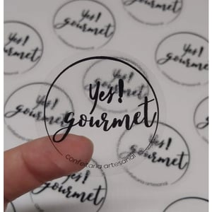 ETIQUETA ADESIVA 5X5 CM VINIL TRANSPARENTE PERSONALIZADA