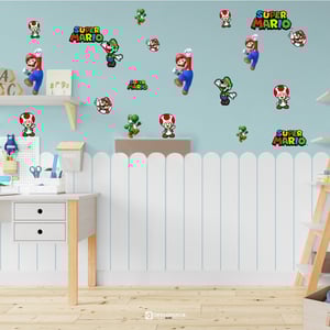 Kit Adesivo De Parede Decorativo Infantil Super Mario