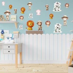 Kit Adesivo De Parede Decorativo Infantil Safari