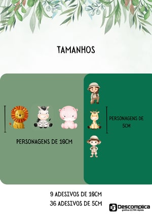 Kit Adesivo De Parede Decorativo Infantil Safari