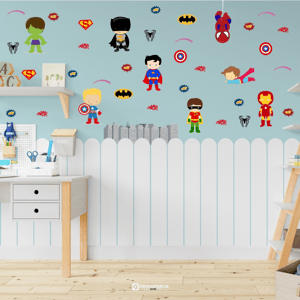 Kit Adesivo de Parede Herois - Papel de Parede Infantil