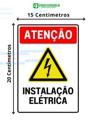 Placa Sinalização 20x15 Instalação elétrica