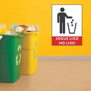 Placa Sinalização 20x15 Jogue lixo no lixo