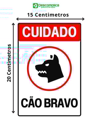 Placa Sinalização 20x15 Cão bravo