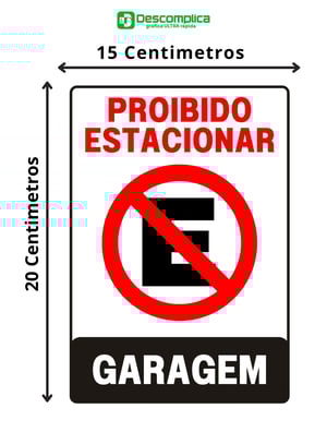 Placa Sinalização 20x15 Proibido estacionar