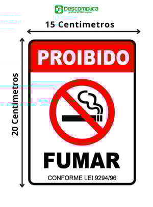 Placa Sinalização 20x15 Proibido Fumar