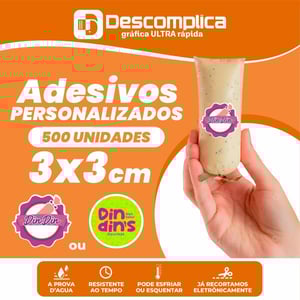 500 ETIQUETAS ADESIVAS 3x3 CM PERSONALIZADAS COM SUA LOGO VINIL ADESIVO 3x3 4X0  CORTE PERSONALIZADO ESCOLHA ENTRE BRILHO OU FOSCO
