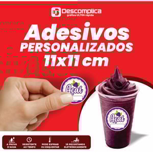 ETIQUETAS ADESIVAS 11x11 CM PERSONALIZADAS COM SUA LOGO VINIL ADESIVO 11x11 4X0  CORTE PERSONALIZADO ESCOLHA ENTRE BRILHO OU FOSCO