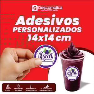 ETIQUETAS ADESIVAS 14x14 CM PERSONALIZADAS COM SUA LOGO VINIL ADESIVO 14x14 4X0  CORTE PERSONALIZADO ESCOLHA ENTRE BRILHO OU FOSCO
