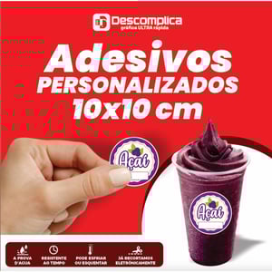 ETIQUETAS ADESIVAS 10x10 CM PERSONALIZADAS COM SUA LOGO VINIL ADESIVO 10x10 4X0  CORTE PERSONALIZADO ESCOLHA ENTRE BRILHO OU FOSCO