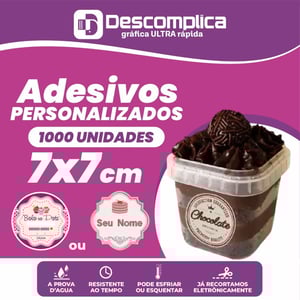 1000 ETIQUETAS ADESIVAS 7x7 CM PERSONALIZADAS COM SUA LOGO VINIL ADESIVO 7x7 4X0  CORTE PERSONALIZADO ESCOLHA ENTRE BRILHO OU FOSCO