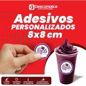 ETIQUETAS ADESIVAS 8x8 CM PERSONALIZADAS COM SUA LOGO VINIL ADESIVO 8x8 4X0  CORTE PERSONALIZADO ESCOLHA ENTRE BRILHO OU FOSCO