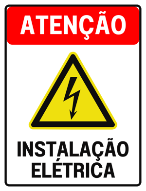 Placa Sinalização 20x15 Instalação elétrica PVC 20x15 4X0  CORTE PERSONALIZADO 