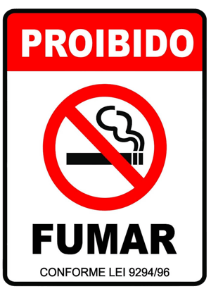 Placa Sinalização 20x15 Proibido Fumar PVC 20x15 4X0  CORTE PERSONALIZADO 