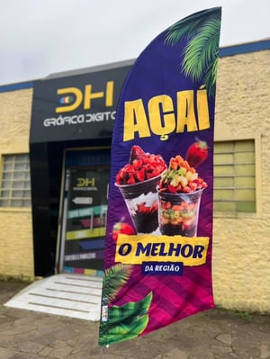 Wind Banner Completo com Base *PROMO FIM DE ANO* Com a Haste 2,80x70 Tecido de 2,05x70  Tecido dupla face Pronto para usar 