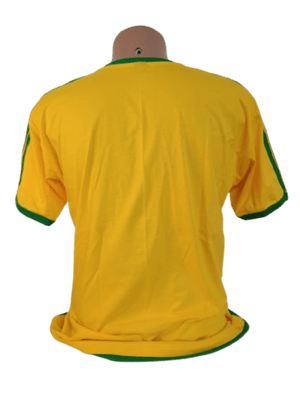 Camiseta Infantil Amarela 2 listras Verde Personalizada