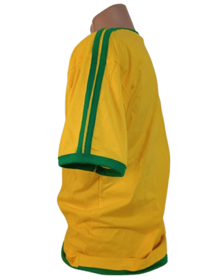 Camiseta Amarela 2 listras Verde Personalizada