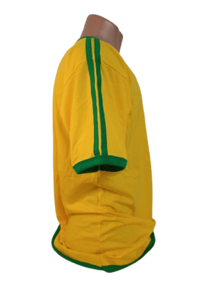 Camiseta Amarela 2 listras Verde Personalizada