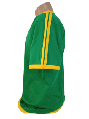 Camiseta Verde 2 listras Amarela Personalizada