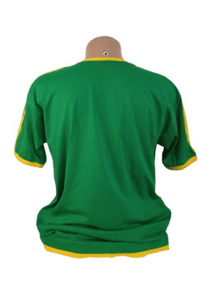 Camiseta Verde 2 listras Amarela Personalizada