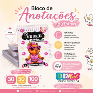 Bloco de Anotações 30fls Aspiral Capa 230g  Personalizada
