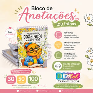 Bloco de Anotações 50fls Aspiral Capa 230g  Personalizada