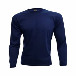 Camiseta Poliviscose Manga Longa Azul Marinho Infantil Personalizada Poliviscose Camiseta Unisex   tradicional Infantil