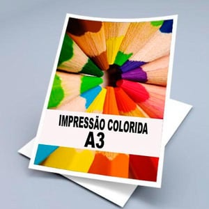 Impressão Folha A3 - Supremo / Couche Supremo ou Couche 29,7x42 - A3 padrão Colorida  Somente impressão 
