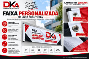 Faixa Personalizado com Ilhós em Lona 280g Sob Medida
