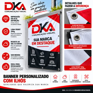 Banner Personalizado com Ilhós em Lona 280g Sob Medida