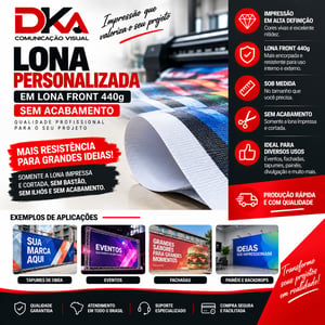 Lona Personalizada 440g Sem Acabamento Sob Medida