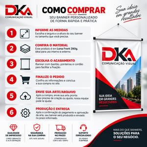 Faixa Personalizado com Ilhós em Lona 280g Sob Medida