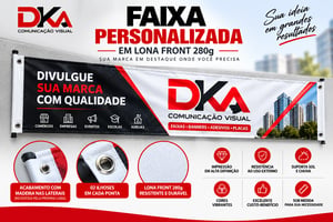 Faixa Personalizado com Ilhós em Lona 280g Sob Medida