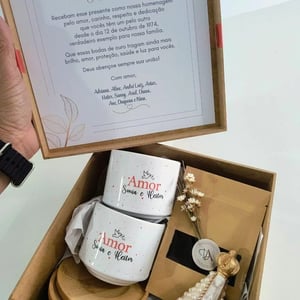 Caixa convite Casamento Padrinhos com imagem