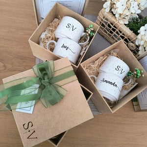 Caixa convite com 2 xícaras personalizadas