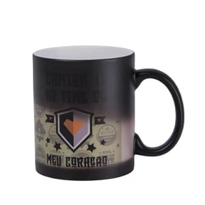 Caneca mágica preta fosca personalizada