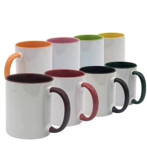 Caneca personalizada com alça e interior colorido