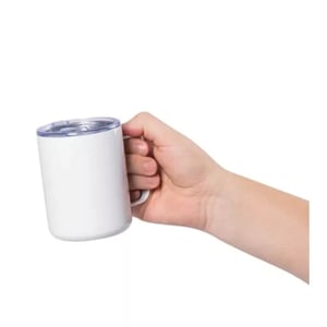 Caneca térmica personalizada inox Branco com tampa