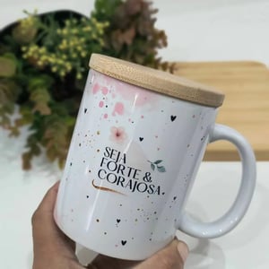 Canecas com tampas de bambu personalizadas